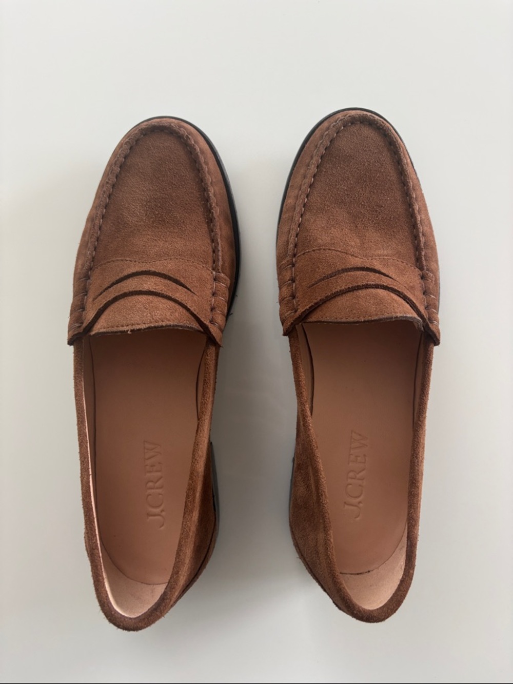 J. Crew Winona Brown Suede Penny Loafers